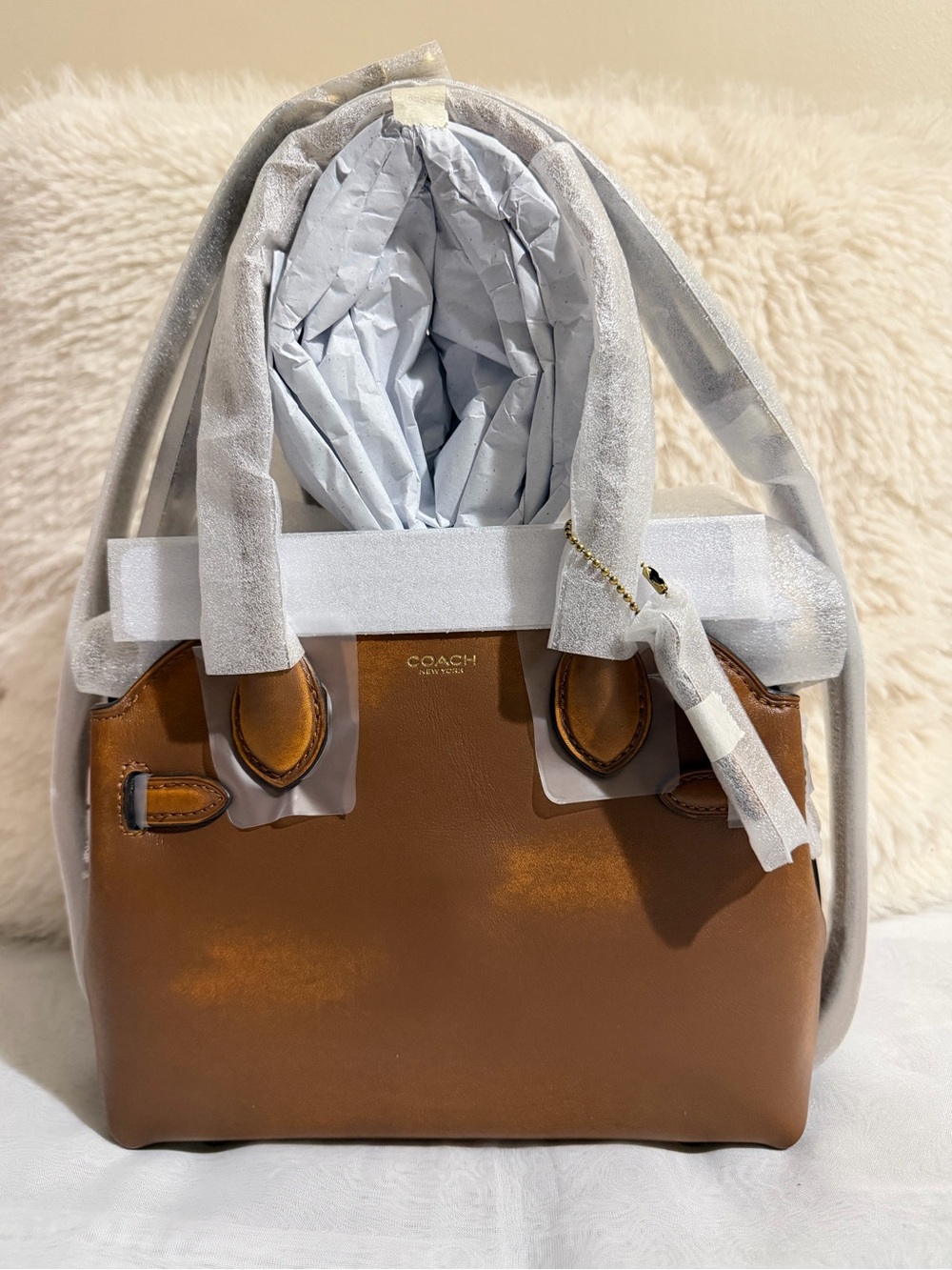 Coach Empire Carryall Bag 21 in Loved Leather (BROWN)